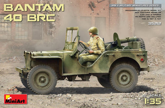 1/35 WWII Bantam 40BRC Military Car w/Gun & 5 Crew