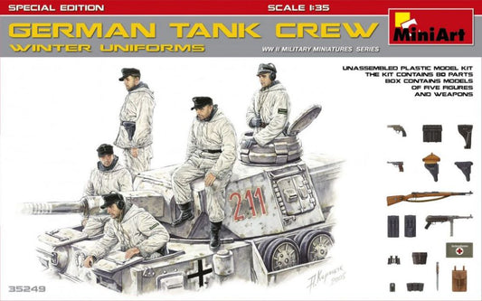 1/35 WWII German Tank Crew Winter Uniforms (5) w/Weapons (Special Edition)