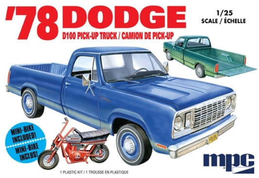 1/25 1978 Dodge D100 Custom Pickup Truck w/Mini Bike