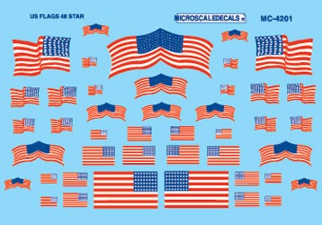 HO American 48-Star Flags Decals