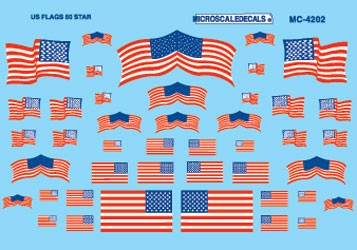 HO American 50-Star Flags Decals