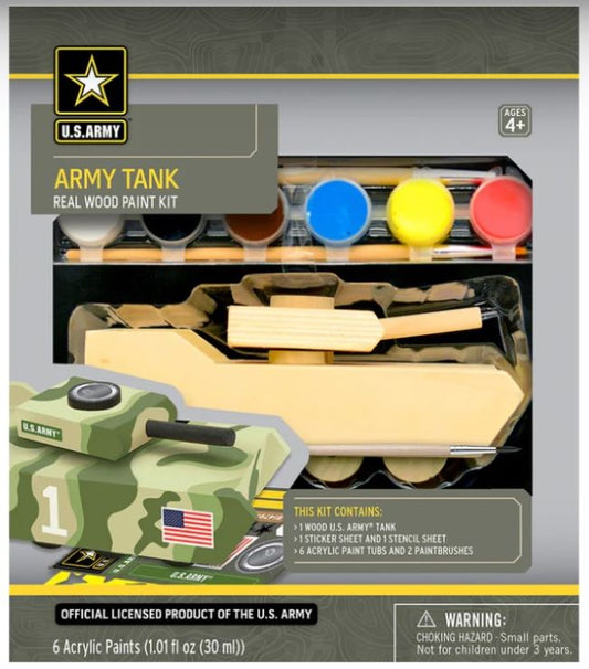 US Army: Tank Wood Kit w/Paint & Brush