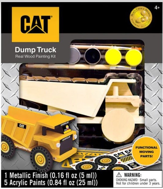 Caterpillar: Construction Dump Truck Wood Set w/Paint & Brush