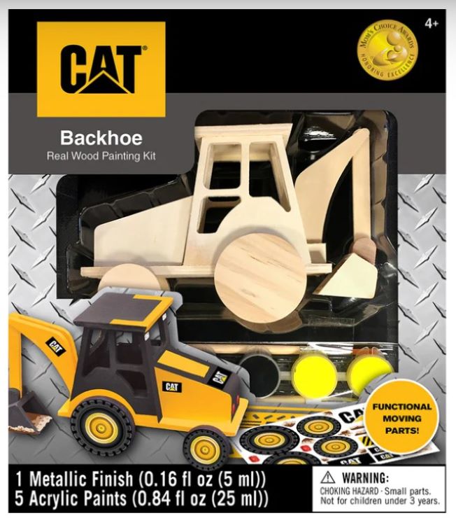 Caterpillar: Construction Backhoe Wood Set w/Paint & Brush