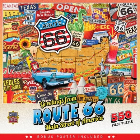 Greetings From: Route 66 Main Street of America Collage Puzzle (550pc)