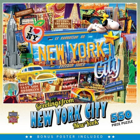 Greetings From: New York City The Big Apple Collage Puzzle (550pc)