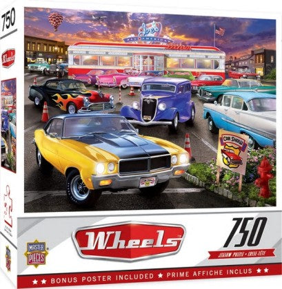 Wheels: Runner's Up Classic Cars/Diner Puzzle (750pc)