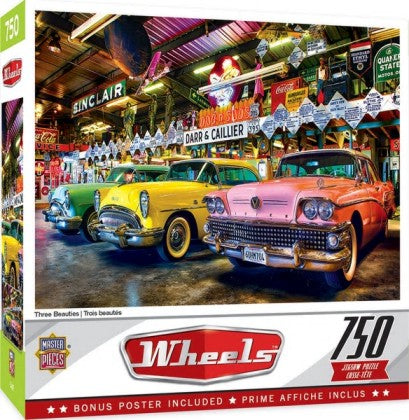 Wheels: Three Beauties Classic Cars Puzzle (750pc)