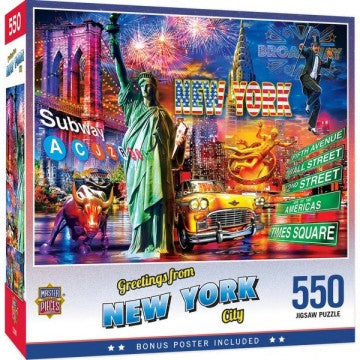 Greetings From: New York City Landmarks  Collage Puzzle (550pc)