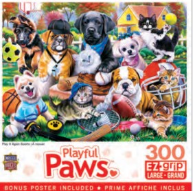 Playful Paws: Play it Again Sports (Dogs & Cats) EzGrip Puzzle (300pc)