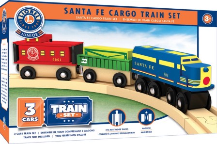 Lionel Santa Fe Cargo Wooden Train Set (3pc) (Track NOT Included)