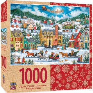 Holiday: Christmas Eve Fly By (Santa over Village) Puzzle (1000pc)