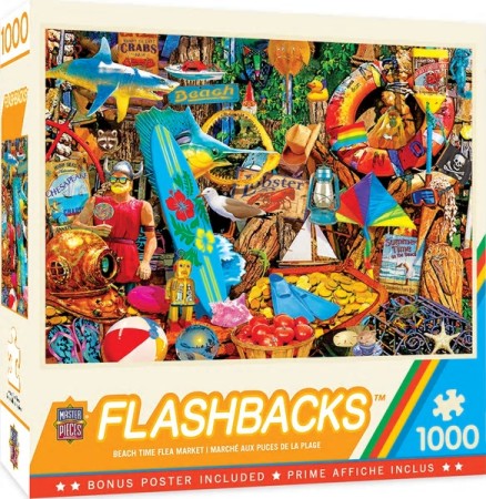 Flashbacks: Beach Time Flea Market Collage Puzzle (1000pc)