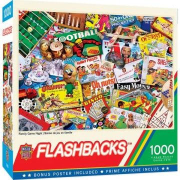 Flashbacks: Family Game Night Collage Puzzle (1000pc)