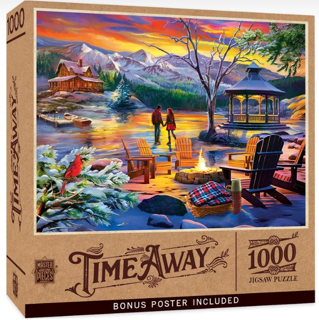 Time Away: Frozen Harmony Couple in Winter Country Scene (1000pc)