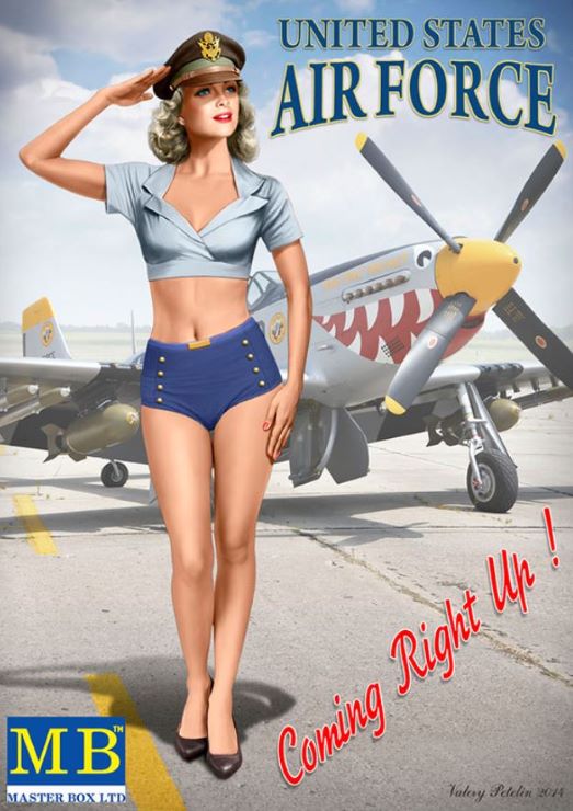 1/24 Patty USAF Pin-Up Girl Standing Saluting