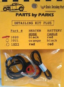 1/24-1/25 Detail Set 1: Radiator Hose, Black Heater Hose, Red Battery Cable & Tinned Copper Wire for Brake/Fuel Lines & Carburetor Linkage