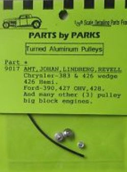 1/24-1/25 Pulley Set Chrysler & Ford Long Block (Spun Aluminum) (3)