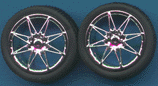 1/24-1/25 Diamantes Chrome Rims w/Tires (4)