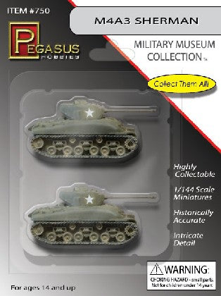 1/144 M4A3 Sherman Tank (2) (Assembled)