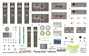 1/32 Voyage to the Bottom of the Sea: Flying Sub Interior Decal Set for MOE