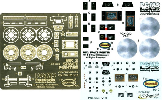 1/32 Battlestar Galactica: Colonial Viper Mk II Photo-Etch & Decal Set for MOE