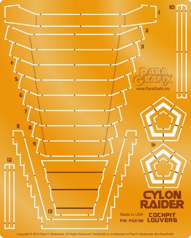 1/32 Battlestar Galactica: Cylon Raider Cockpit Louvers Photo-Etch Set for MOE