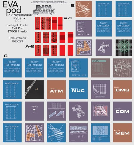 1/8 2001 Space Odyssey: EVA Pod Display Screens Decal Set for MOE