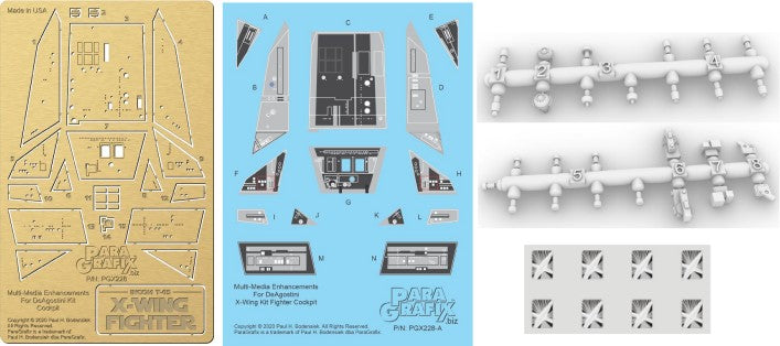 1/18 DeAgostini X-Wing Fighter Photo-Etch, Plastic & Decal Set