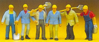 HO Modern Track Workers w/Accessories (6)