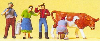 HO Farmers w/Cow (4)