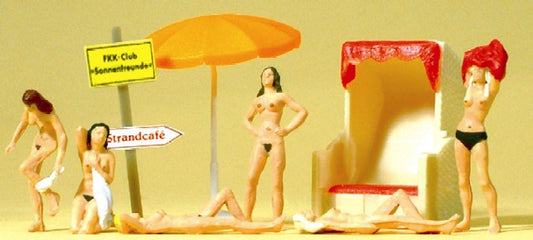 HO Female Sunbathers w/Cabana (6)