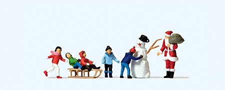 HO Santa, Snowman & Children (5)