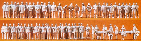 HO Unpainted Firemen, Police, & Rescue Service (60) (Kit)