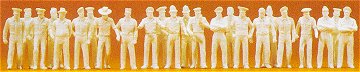 HO Unpainted Uniformed Male Figures (24) (Kit)