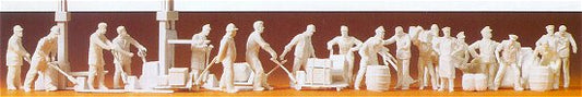 HO Unpainted Industrial Workers w/Pallet Jackets (21) (Kit)