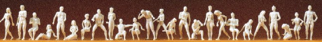 HO Unpainted Nude Model Figures (26) (Kit)