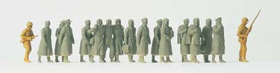 HO Unpainted German Prisoners of War (20) (Kit)