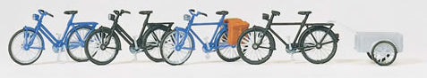 HO Bicycles (4) w/Trailer (Kit)