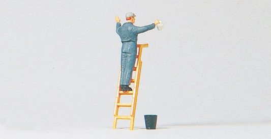 HO Man on Ladder w/Rag & Bucket