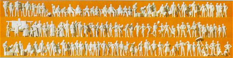 N Unpainted Pedestrians Standing & Sitting (125) (Kit)