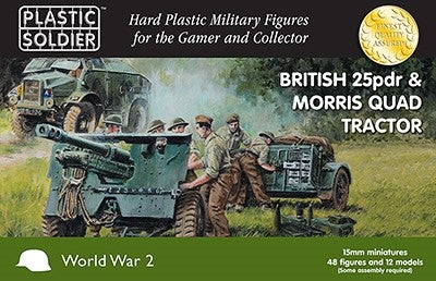 15mm British 25-Pdr Gun & Morris Quad Tractor (4ea) & Crew (48)