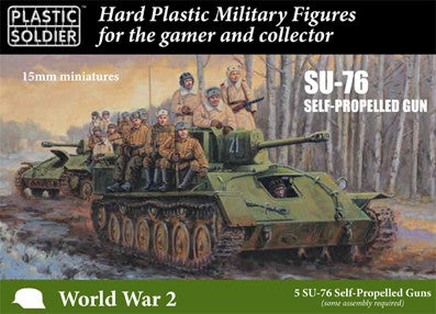 15mm WWII Soviet Su76 Self-Propelled Gun (5) & Crew (30)