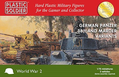 1/72 WWII German Panzer 38(t) Tank/Marder Variants (3) & Crew (30)