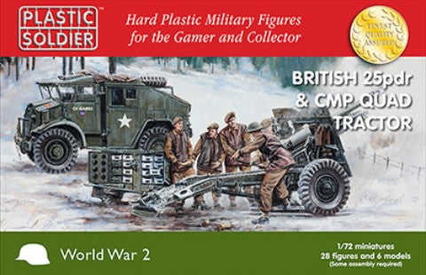 1/72 WWII British 25-Pdr & CMP Quad Tractor (6ea) & Crew (28)