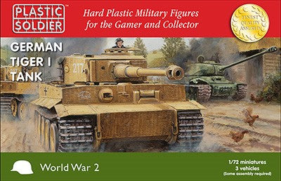 1/72 WWII German Tiger I Tank (3) & Crew (9)