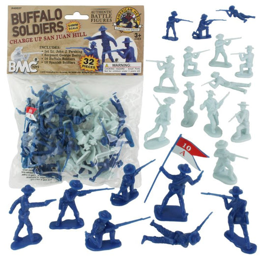 54mm San Juan Hill Buffalo Soldiers Figure Playset (32pcs) (Bagged) (BMC Toys)