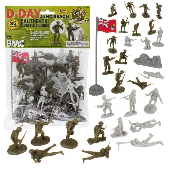 54mm D-Day Juno Beach German & Canadian Figure Playset (35pcs) (Bagged) (BMC Toys)