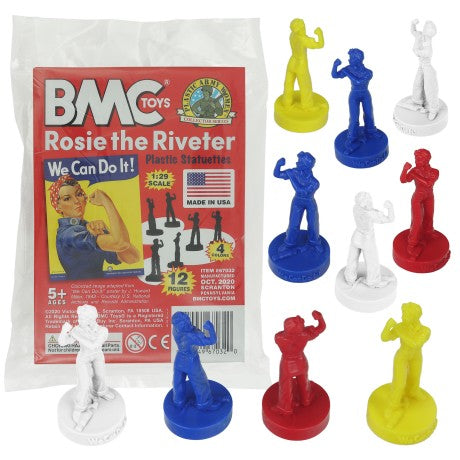 1/29 Rosie the Riveter Figure Set (Red/White/Blue/Yellow) (12pcs) (Bagged) (BMC Toys)