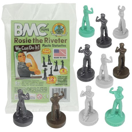 1/29 Rosie the Riveter Figure Set (White/Silver/Brown/Turquoise) (12pcs) (Bagged) (BMC Toys)